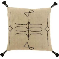 Coussin Déco Forme Graphique 50x50cm Gris