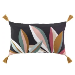 Coussin Déco à Pompons Lavinia 30x50cm Multicolore