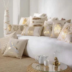 Coussin Déco Déhoussable Cybele 45x45cm Beige