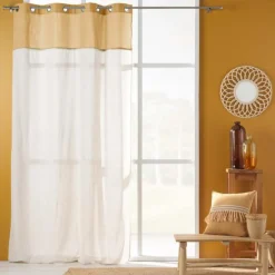 Coussin Déco Franges Janara 45x45cm Ocre