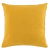 Coussin Déco Uni Angelia 40x40cm Jaune