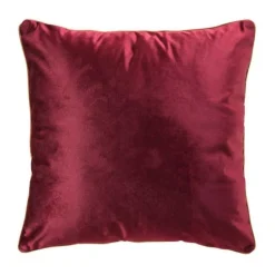 Coussin Déco Velours Noria 45x45cm Bordeaux