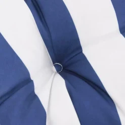 Coussin de banc de jardin rayures bleues et blanches 180x50x7cm