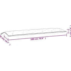 Coussin de banc de jardin rayures bleues et blanches 180x50x7cm