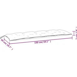 Coussin de banc de jardin beige 150x50x7 cm tissu oxford