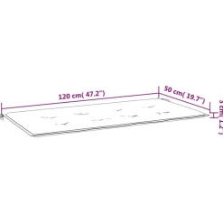 Coussin de banc de jardin bleu royal 120x50x3 cm tissu oxford