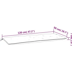 Coussin de banc de jardin gris 120x50x7 cm tissu oxford