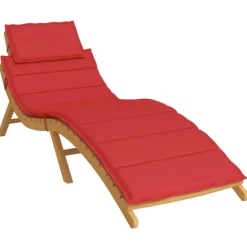 Coussin de chaise longue rouge 186x58x3 cm tissu oxford