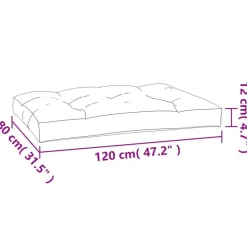 Coussin de palette bleu royal 120x80x12 cm tissu