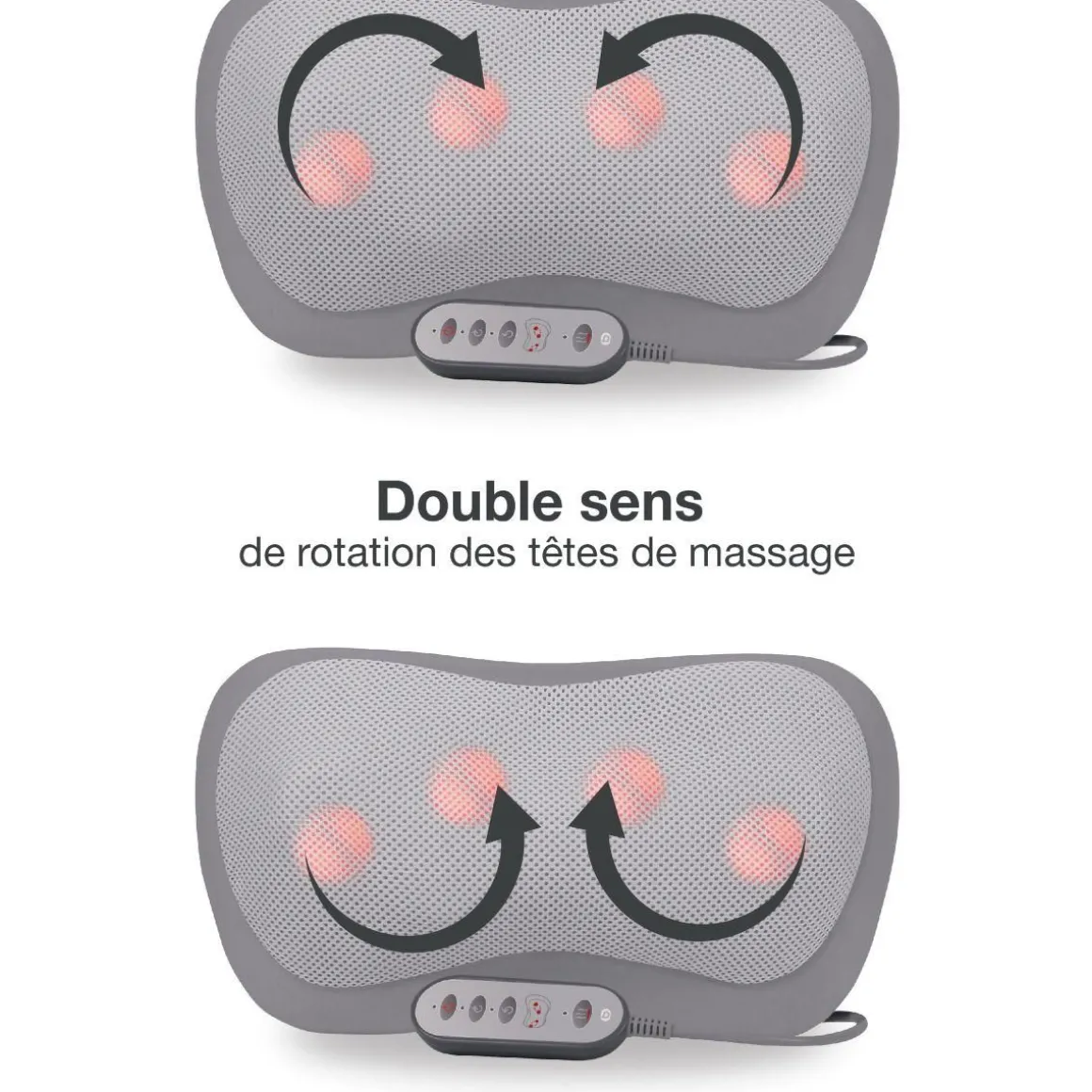 Coussin massant chauffant rechargeable eden