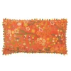 Coussin Velours Design Fleurs Mexican 35x65cm Orange