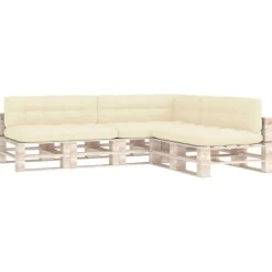 Coussins de canape palette lot de 7 Creme