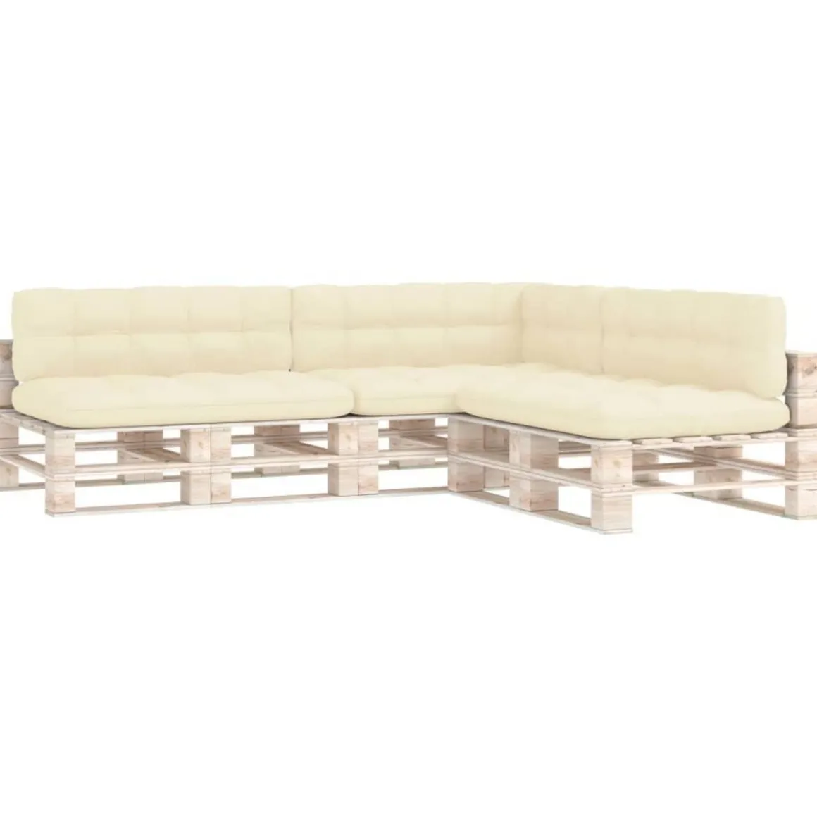 Coussins de canape palette lot de 7 Creme