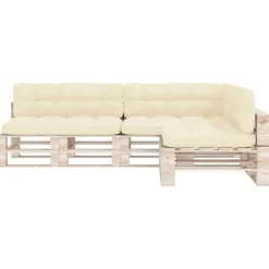 Coussins de canape palette lot de 7 Creme