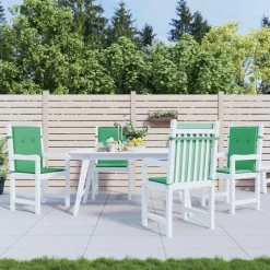 Coussins de chaise de jardin a dossier bas lot de 4 vert