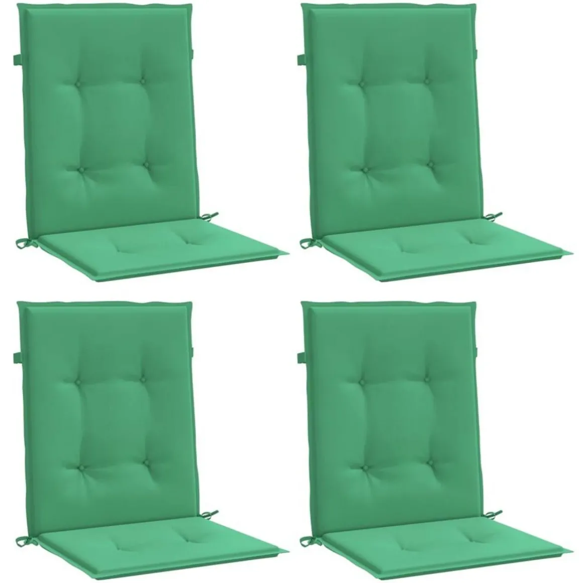 Coussins de chaise de jardin a dossier bas lot de 4 vert