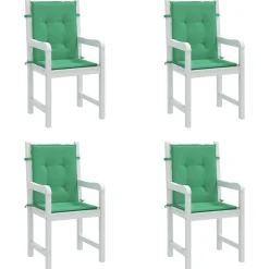 Coussins de chaise de jardin a dossier bas lot de 4 vert