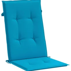 Coussins de chaise de jardin a dossier haut lot de 2 bleu tissu