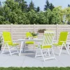 Coussins de chaise de jardin a dossier haut lot de 4 vert vif