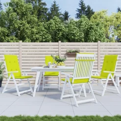 Coussins de chaise de jardin a dossier haut lot de 4 vert vif