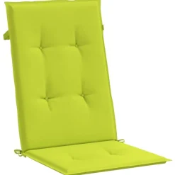 Coussins de chaise de jardin a dossier haut lot de 4 vert vif