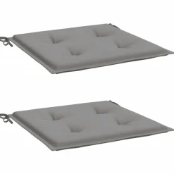 Coussins de chaise jardin lot de 2 gris 40x40x3 cm tissu oxford