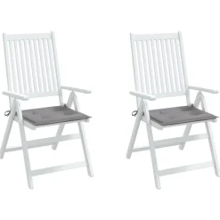 Coussins de chaise jardin lot de 2 gris 40x40x3 cm tissu oxford