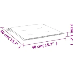 Coussins de chaise jardin lot de 2 gris 40x40x3 cm tissu oxford