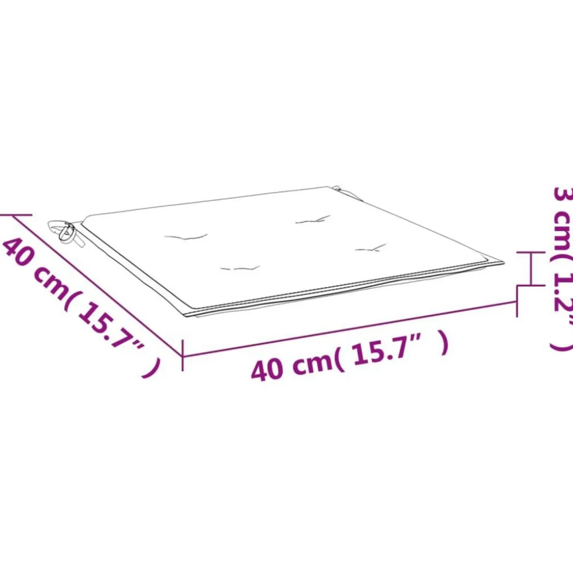 Coussins de chaise jardin lot de 2 gris 40x40x3 cm tissu oxford