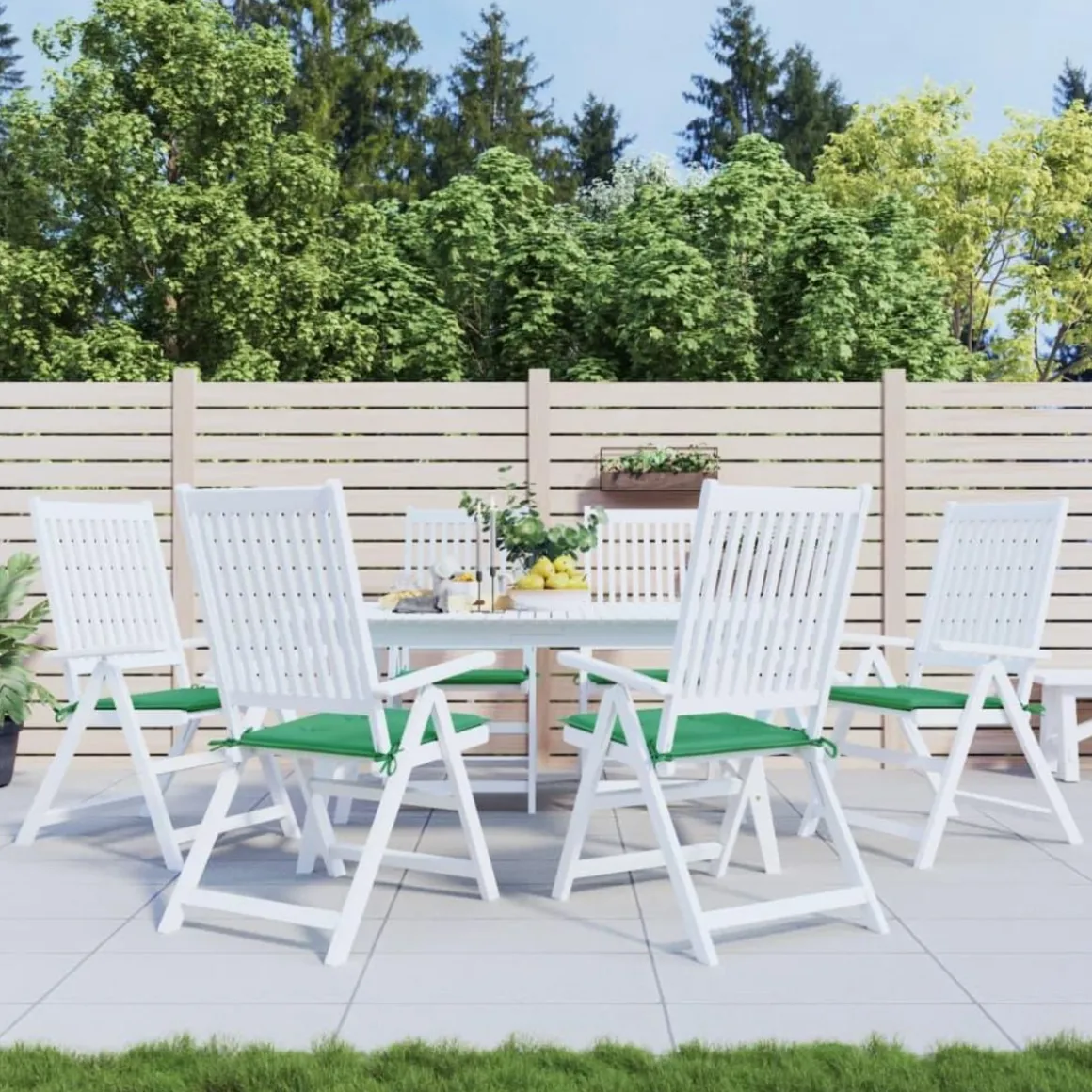 Coussins de chaise jardin lot de 6 vert 40x40x3 cm tissu oxford