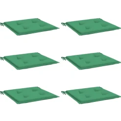 Coussins de chaise jardin lot de 6 vert 40x40x3 cm tissu oxford
