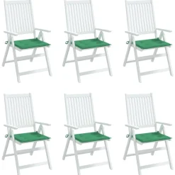 Coussins de chaise jardin lot de 6 vert 40x40x3 cm tissu oxford
