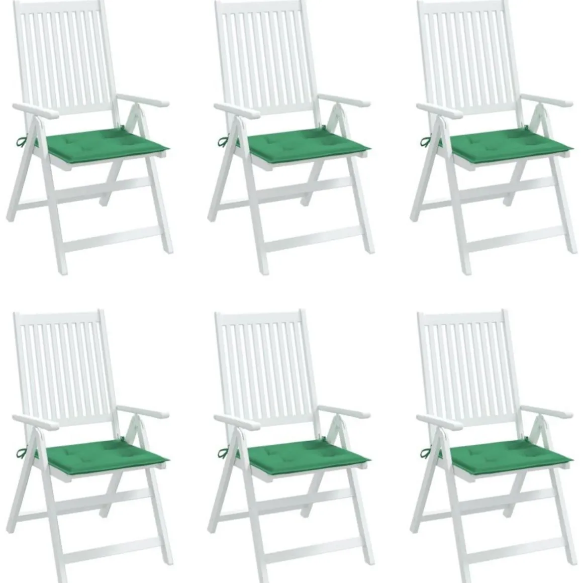 Coussins de chaise jardin lot de 6 vert 40x40x3 cm tissu oxford