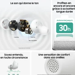 Écouteurs Galaxy Buds FE Buds avec Galaxy AI - Blanc