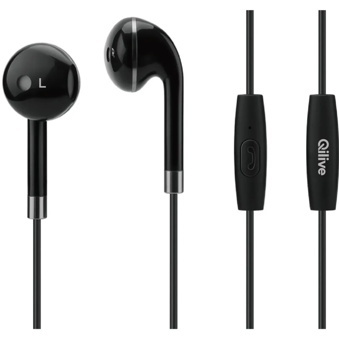 Écouteurs filaires Q.1590 - Noir/Argent