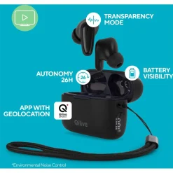 Écouteurs Q1225 TWS Sport LED - Noir