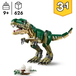 Creator 31151 - T-Rex - Dinosaure Jouet à Transformer en Tricératops ou en Ptérodactyle - Set de Construction