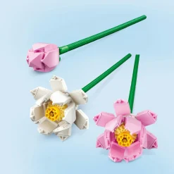 Creator 40647 Les Fleurs de Lotus, Kit de Construction pour Filles et Garçons Dès 8 Ans, avec 3 Fleurs Artificielles