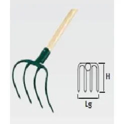 Croc de pépiniériste - 4 dents - manche bois certifié PEFC 100%