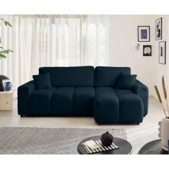 Crocus - canapé d'angle réversible - 4 places - convertible avec coffre - en fausse fourrure