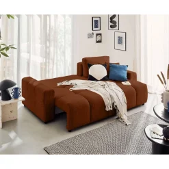 Crocus - canapé d'angle réversible - 4 places - convertible avec coffre - en fausse fourrure