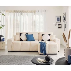 Crocus - canapé d'angle réversible - 4 places - convertible avec coffre - en fausse fourrure