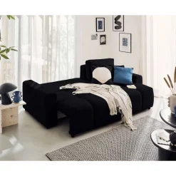 Crocus - canapé d'angle réversible - 4 places - convertible avec coffre - en fausse fourrure