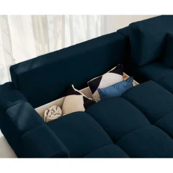 Crocus - canapé d'angle réversible - 4 places - convertible avec coffre - en fausse fourrure