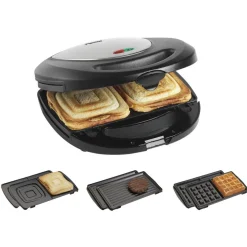 Croque-gaufre-grill 3en1 760w noir - asm8010