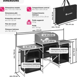 Cuisine de camping 172x52x104cm