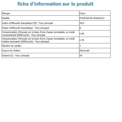 Cuisinière induction FCI553GCSA, 50 cm, 3 foyers induction, Four multifonction