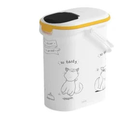 CURVER Conteneur de nourriture Le Diner est servi - 4 kg - 10 L - Blanc et noir - Pour chat