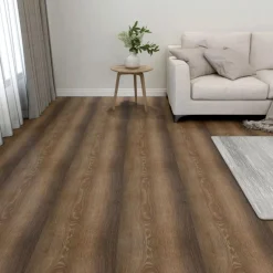 Dalles de plancher autoadhesives 55 pcs PVC 5,11 m^2 marron