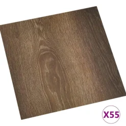 Dalles de plancher autoadhesives 55 pcs PVC 5,11 m^2 marron